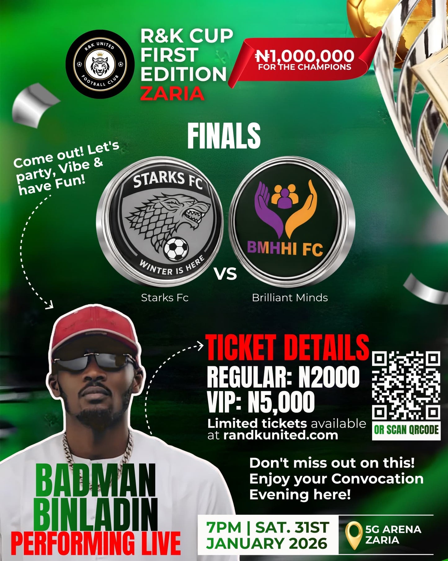 VIP TICKET R&K CUP FINAL